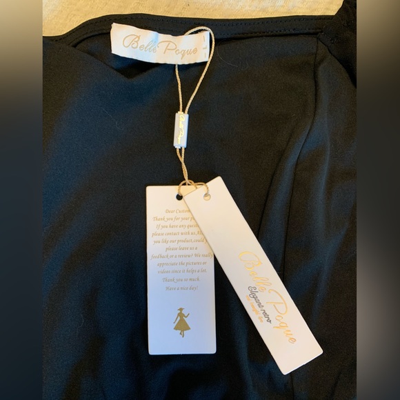 Belle Poque, black short sleeve top. New with tag - Picture 3 of 3